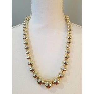 Gold-Colored Large Bead Necklace
